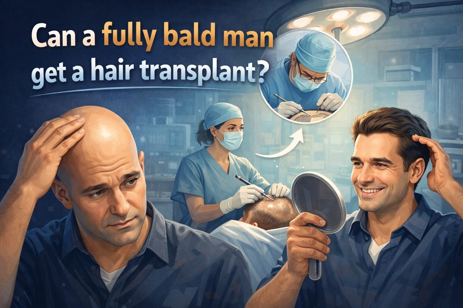 Can a fully bald man get a hair transplant?