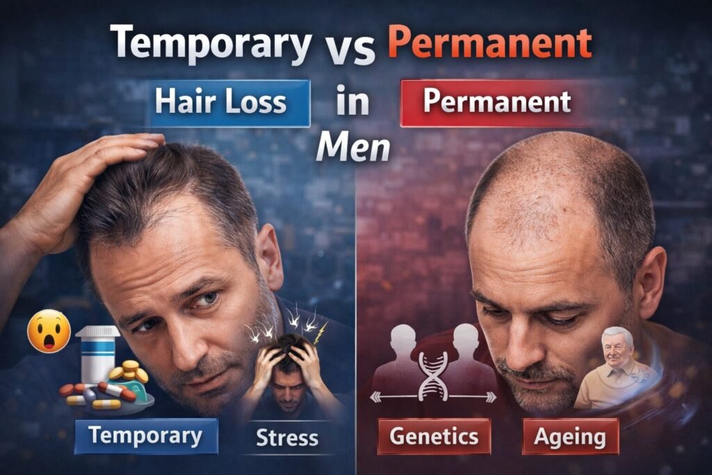 Temporary vs permanent hair loss in men